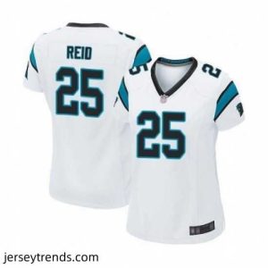 Brilliant Womens Carolina Panthers 25 Eric Reid Game White Football Jersey