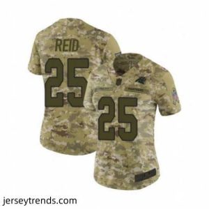 Captivating Womens Carolina Panthers 25 Eric Reid Limited Camo 2018 Salute to Service Football Jersey