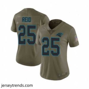 Suave Womens Carolina Panthers 25 Eric Reid Limited Olive 2017 Salute to Service Football Jersey
