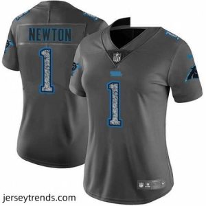 Captivating Womens Nike Carolina Panthers 1 Cam Newton Gray Static Vapor Untouchable Limited NFL Jersey