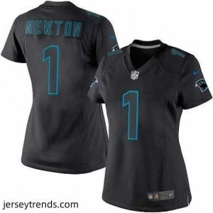 Captivating Womens Nike Carolina Panthers 1 Cam Newton Limited Black Impact NFL Jersey