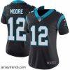 Exquisite Womens Nike Carolina Panthers 12 DJ Moore Black Team Color Vapor Untouchable Limited Player NFL Jersey