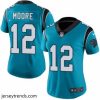 Suave Womens Nike Carolina Panthers 12 DJ Moore Blue Alternate Vapor Untouchable Elite Player NFL Jersey