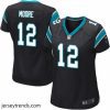 Brilliant Womens Nike Carolina Panthers 12 DJ Moore Game Black Team Color NFL Jersey