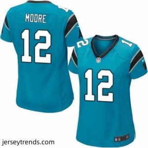 Magnificent Womens Nike Carolina Panthers 12 DJ Moore Game Blue Alternate NFL Jersey