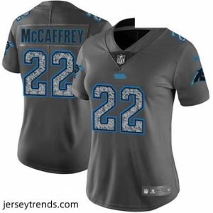 Magnificent Womens Nike Carolina Panthers 22 Christian McCaffrey Gray Static Vapor Untouchable Limited NFL Jersey