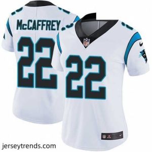 Magnificent Womens Nike Carolina Panthers 22 Christian McCaffrey White Vapor Untouchable Limited Player NFL Jersey