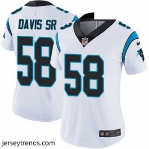 Magnificent Womens Nike Carolina Panthers 58 Thomas Davis Elite White NFL Jersey