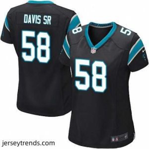 Exquisite Womens Nike Carolina Panthers 58 Thomas Davis Game Black Team Color NFL Jersey