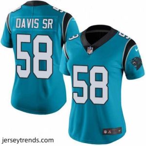 Radiant Womens Nike Carolina Panthers 58 Thomas Davis Limited Blue Rush Vapor Untouchable NFL Jersey