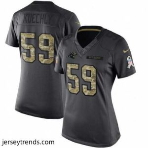 Radiant Womens Nike Carolina Panthers 59 Luke Kuechly Limited Black 2016 Salute to Service NFL Jersey