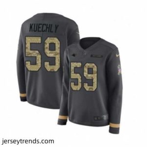 Suave Womens Nike Carolina Panthers 59 Luke Kuechly Limited Black Salute to Service Therma Long Sleeve NFL Jersey