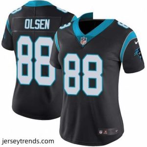 Magnificent Womens Nike Carolina Panthers 88 Greg Olsen Elite Black Team Color NFL Jersey