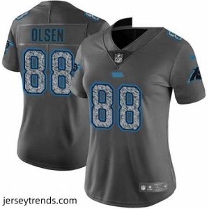 Striking Womens Nike Carolina Panthers 88 Greg Olsen Gray Static Vapor Untouchable Limited NFL Jersey