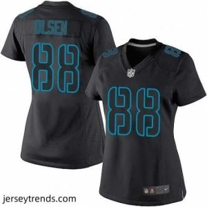 Suave Womens Nike Carolina Panthers 88 Greg Olsen Limited Black Impact NFL Jersey