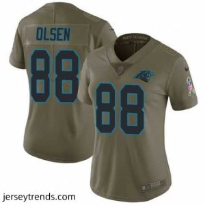 Striking Womens Nike Carolina Panthers 88 Greg Olsen Limited Olive 2017 Salute to Service NFL Jersey