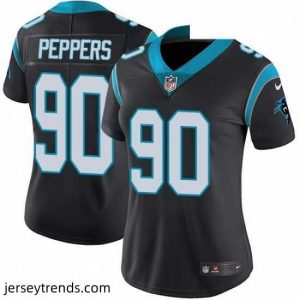 Suave Womens Nike Carolina Panthers 90 Julius Peppers Black Team Color Vapor Untouchable Limited Player NFL Jersey