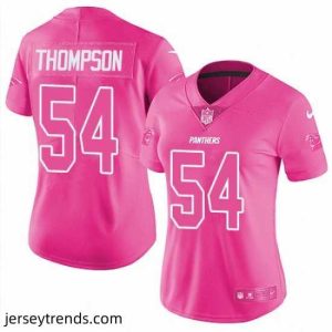 Exquisite Womens Nike Panthers #54 Shaq Thompson Pink  Stitched NFL Limited Rush Fashion Jersey