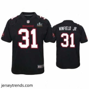 Captivating Antoine Winfield Jr. Buccaneers Black Super Bowl Lv Game Fashion Jersey