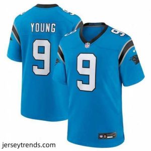 Captivating Carolina Panthers 9 Bryce Young Blue 2023 Draft Stitched Game Jersey