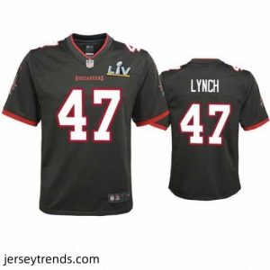 Captivating John Lynch Buccaneers Pewter Super Bowl Lv Game Jersey