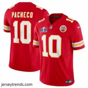 Magnificent Kansas City Chiefs 10 Isiah Pacheco Red 2023 F.U.S.E  Vapor Untouchable Limited Stitched 2024 Super Bowl LVIII Jersey