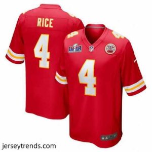 Suave Kansas City Chiefs 4 Rashee Rice Red 2023 F.U.S.E  Vapor Untouchable Limited Stitched 2024 Super Bowl LVIII Jersey