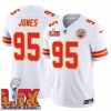 Brilliant Kansas City Chiefs Chris Jones #95 White 2025 Super Bowl LIX F.U.S.E Stitched Jersey