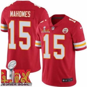 Enchanting Kansas City Chiefs Patrick Mahomes #15 Red 2025 Super Bowl LIX F.U.S.E Stitched Jersey