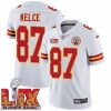 Suave Kansas City Chiefs Travis Kelce #87 White 2025 Super Bowl LIX F.U.S.E Stitched Jersey
