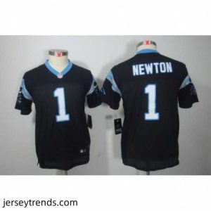 Magnificent Nike Carolina Panthers #1 Newton Black Color[Limited Jerseys]