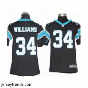 Striking Nike Carolina Panthers #34 DeAngelo Williams Black Jerseys