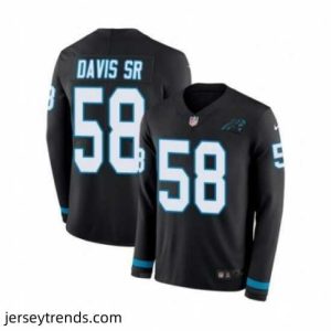 Magnificent Nike Carolina Panthers 58 Thomas Davis Limited Black Therma Long Sleeve NFL Jersey