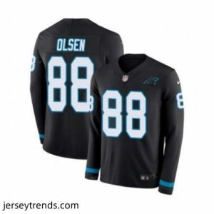 Radiant Nike Carolina Panthers 88 Greg Olsen Limited Black Therma Long Sleeve NFL Jersey