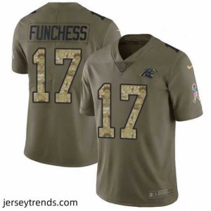 Striking Nike Panthers #17 Devin Funchess Olive Camo Stitched NFL Limited 2017 Salute to Service Jersey