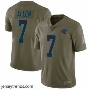 Suave Panthers 7 Kyle Allen Olive Stitched Football Limited 2017 Salute to Service Jersey