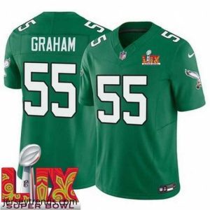 Magnificent Philadelphia Eagles Brandon Graham #55 Kelly Green 2025 Super Bowl LIX F.U.S.E Stitched NFL Jersey