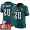 Captivating Philadelphia Eagles Brian Dawkins #20 Green 2025 Super Bowl LIX F.U.S.E Stitched NFL Jersey