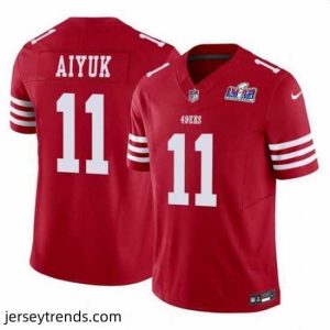Magnificent San Francisco 49ers 11 Brandon Aiyuk Red 2023 F.U.S.E  Vapor Limited Stitched Football 2024 Super Bowl LVIII Jersey