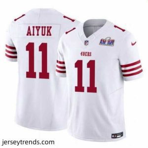 Radiant San Francisco 49ers 11 Brandon Aiyuk White 2023 F.U.S.E  Vapor Limited Stitched Football 2024 Super Bowl LVIII Jersey