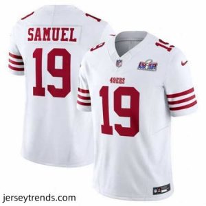 Radiant San Francisco 49ers 19 Deebo Samuel White Throwback 2023 F.U.S.E  Vapor Untouchable Limited Stitched Football 2024 Super Bowl LVIII Jersey
