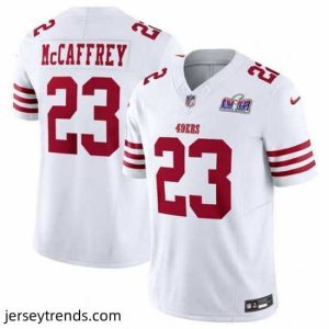 Captivating San Francisco 49ers 23 Christian McCaffrey White 2023 F.U.S.E  Vapor Untouchable Limited Stitched Football 2024 Super Bowl LVIII Jersey
