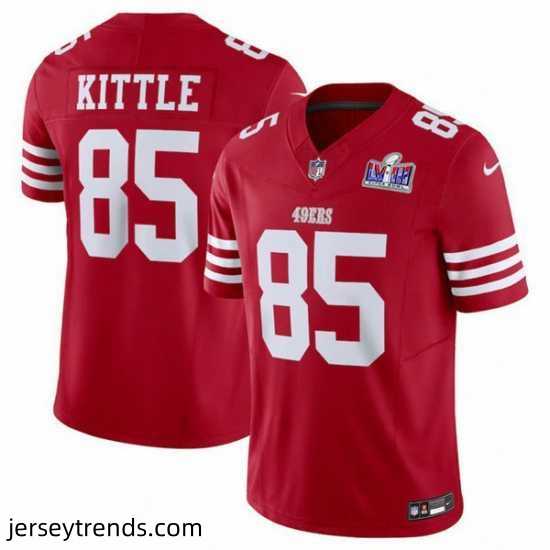 Youth-San-Francisco-49ers-85-George-Kittle-Red-2023-F-U-S-E-Vapor-Untouchable-Limited-Stitched-Football-2024-Super-Bowl-LVIII-Jersey-865443_23757_550X550