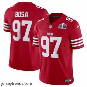 Radiant San Francisco 49ers 97 Nick Bosa Red 2023 F.U.S.E  Vapor Untouchable Limited Stitched Football 2024 Super Bowl LVIII Jersey