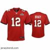 Striking Tom Brady Buccaneers Red Super Bowl Lv Game Jersey