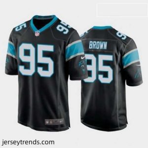 Exquisite derrick brown carolina panthers black game jersey