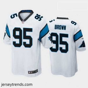Magnificent derrick brown carolina panthers white game jersey
