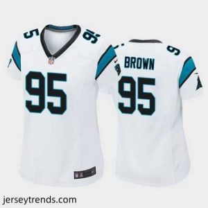 Radiant derrick brown carolina panthers white game jersey